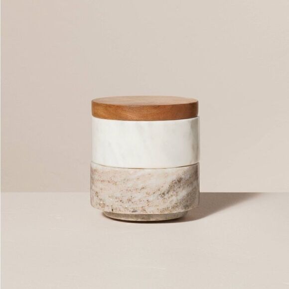 Hearth & Hand Magnolia Marble Salt and Pepper Stacker Containers - Picture 1 of 6